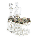 Service à liqueur en cristal émaillé 10 pièces