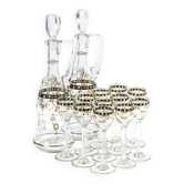 Service à liqueur en cristal émaillé 10 pièces