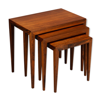 Rosewood side tables by Severin Hansen, set of 3