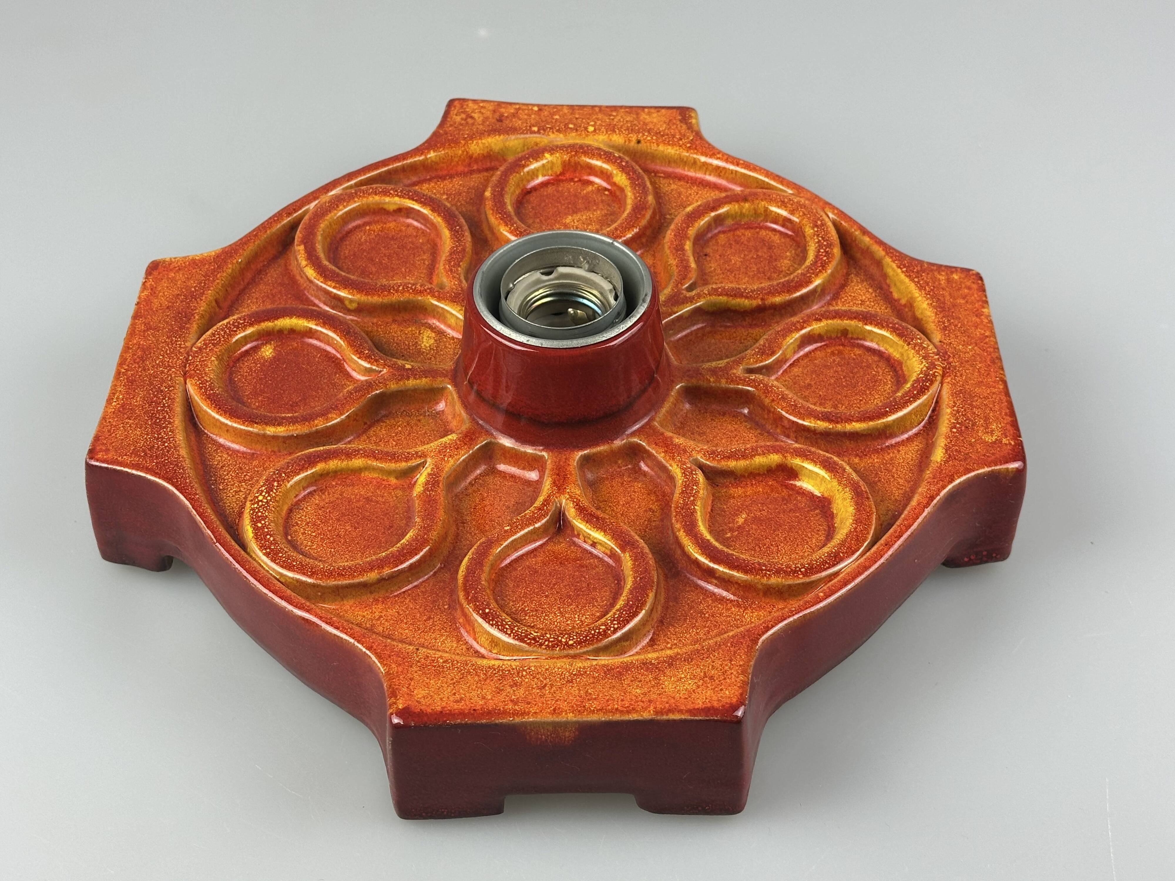 1960s/1970s Ceramic Wall Sconce, Mid-Century Space Age Design