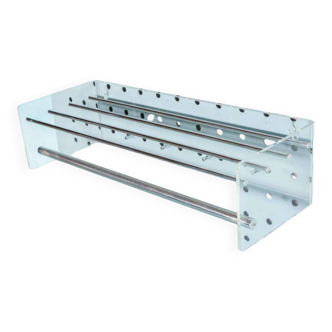 Coat rack with a tubular frame in plexiglass from the 70s, minimalist vintage.