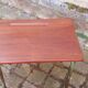 Pair of 1960s tables in tubular metal and solid teak