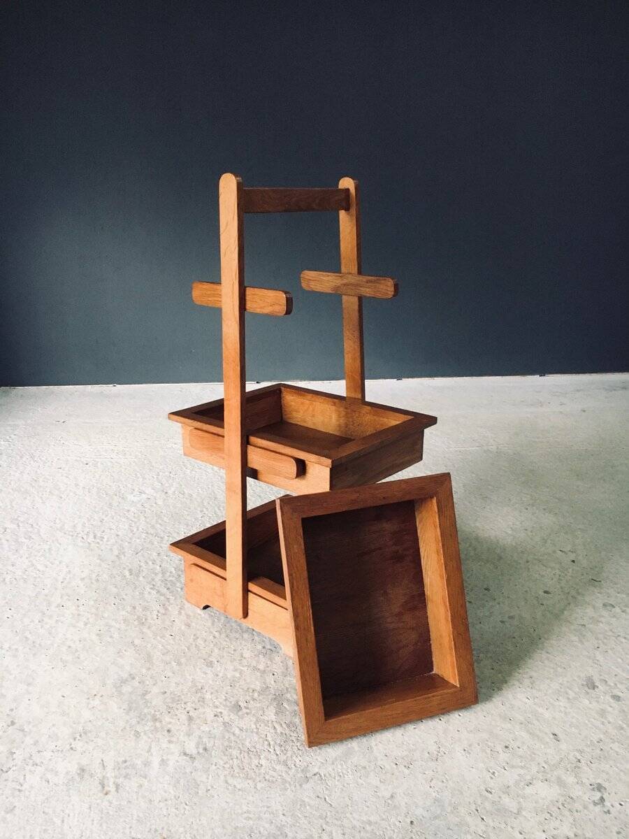 Mid-Century Oak Magazine Holder, Belgium, 1950s