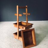 Mid-Century Oak Magazine Holder, Belgium, 1950s