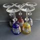 Josephinenhütte - red wine glasses (5) - Art Nouveau - Cut and engraved Crystal Roemer