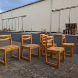 Set of 6 elm chairs from 1980.
