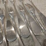 9 silver-plated snail forks by silversmith J Brille, 15.9 cm
