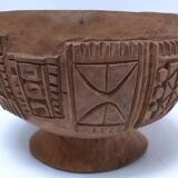 four vintage solid wood bowls