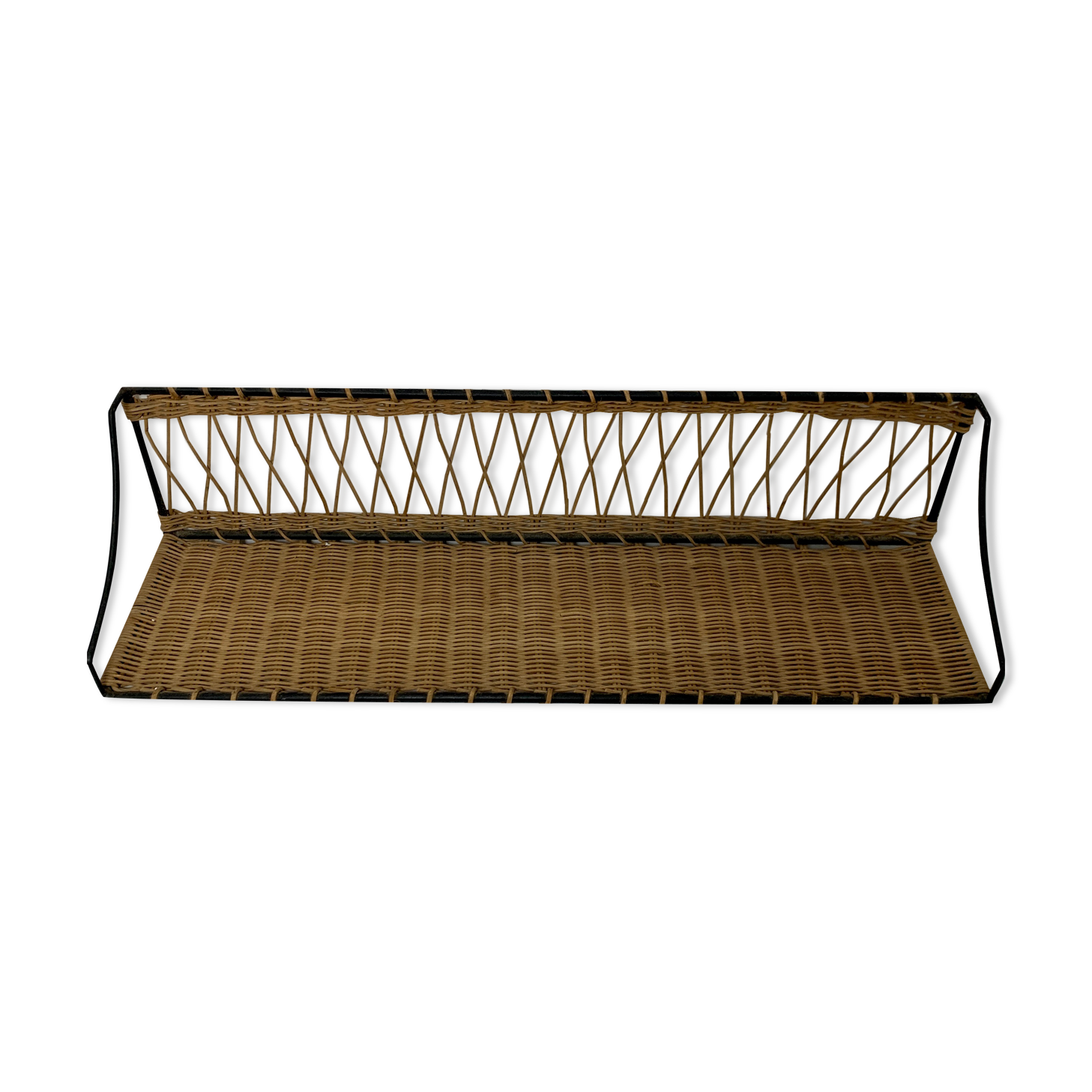 Wall floor in iron and rattan