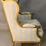 Louis xvi style winged bergère in golden wood