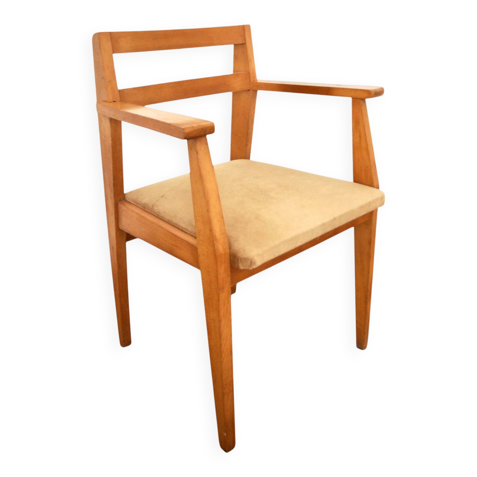 Mid-century armchair in blonde beech