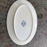 Large earthenware serving dish, cartridge model, sarreguemines, U & C, made in France, earthenware
