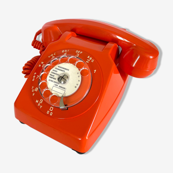 Vintage ancien téléphone Socotel orange