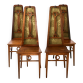4 Art & Craft chairs, England, late 19th century.