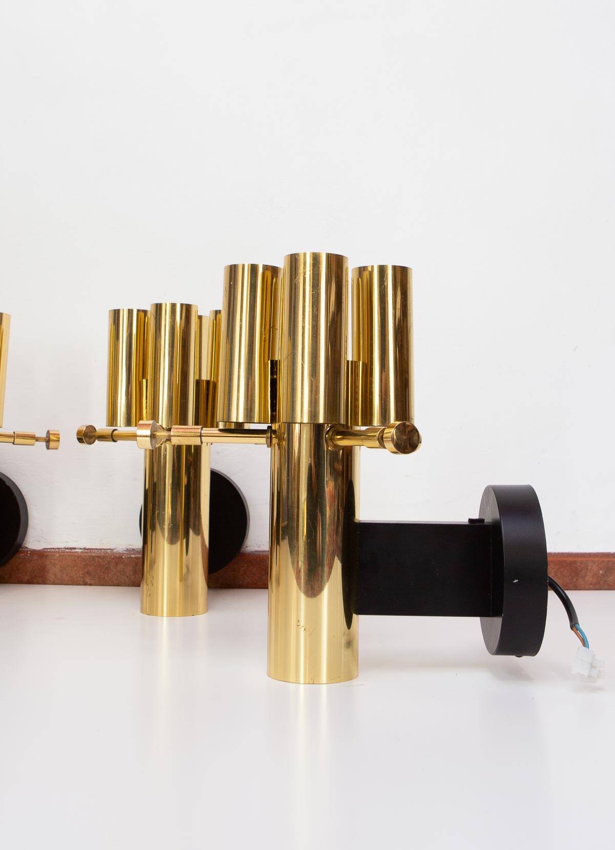 German "space age" appliques in gilded brass Bega Bloom (4 AVAILABLE).