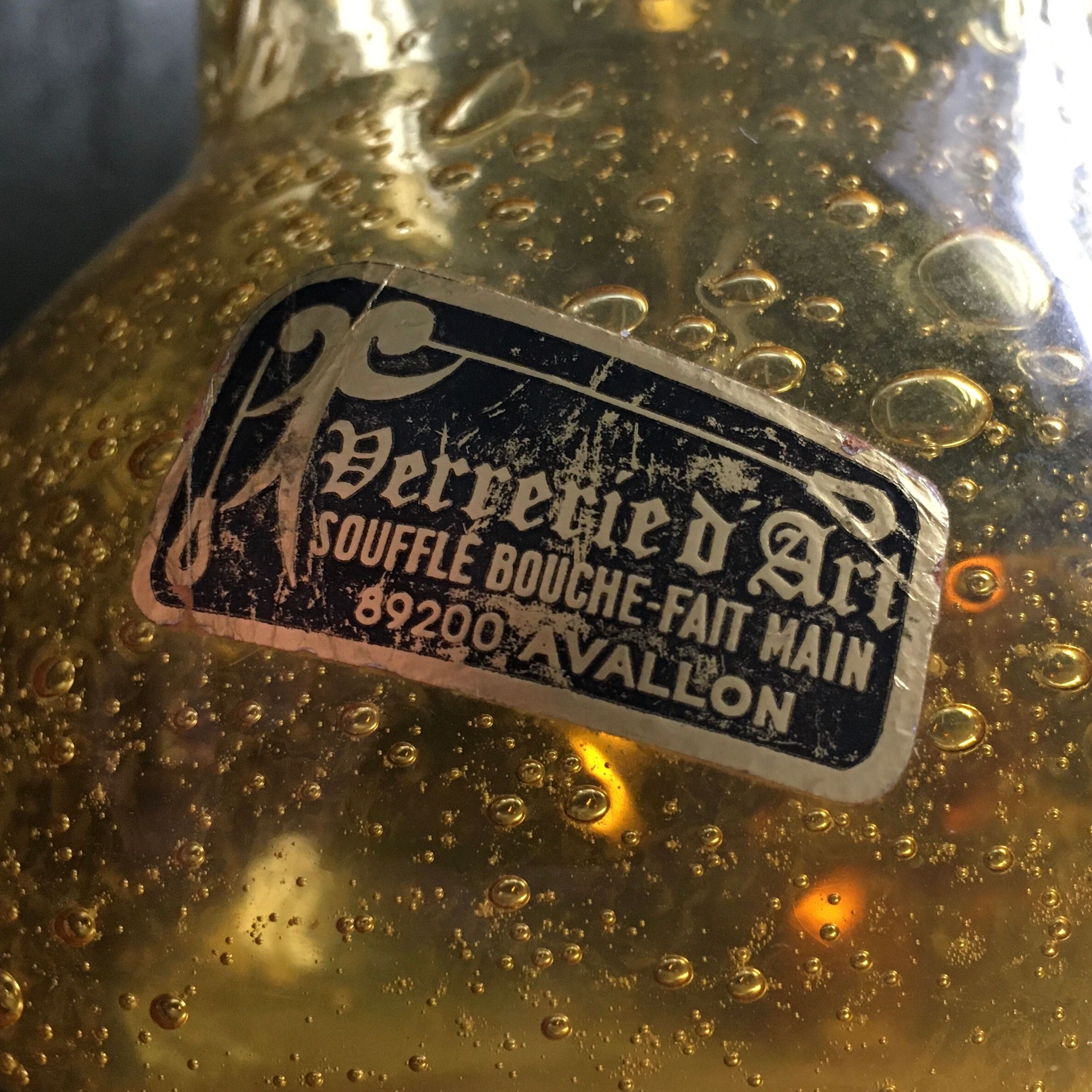 Lot 6 amber glasses biot style