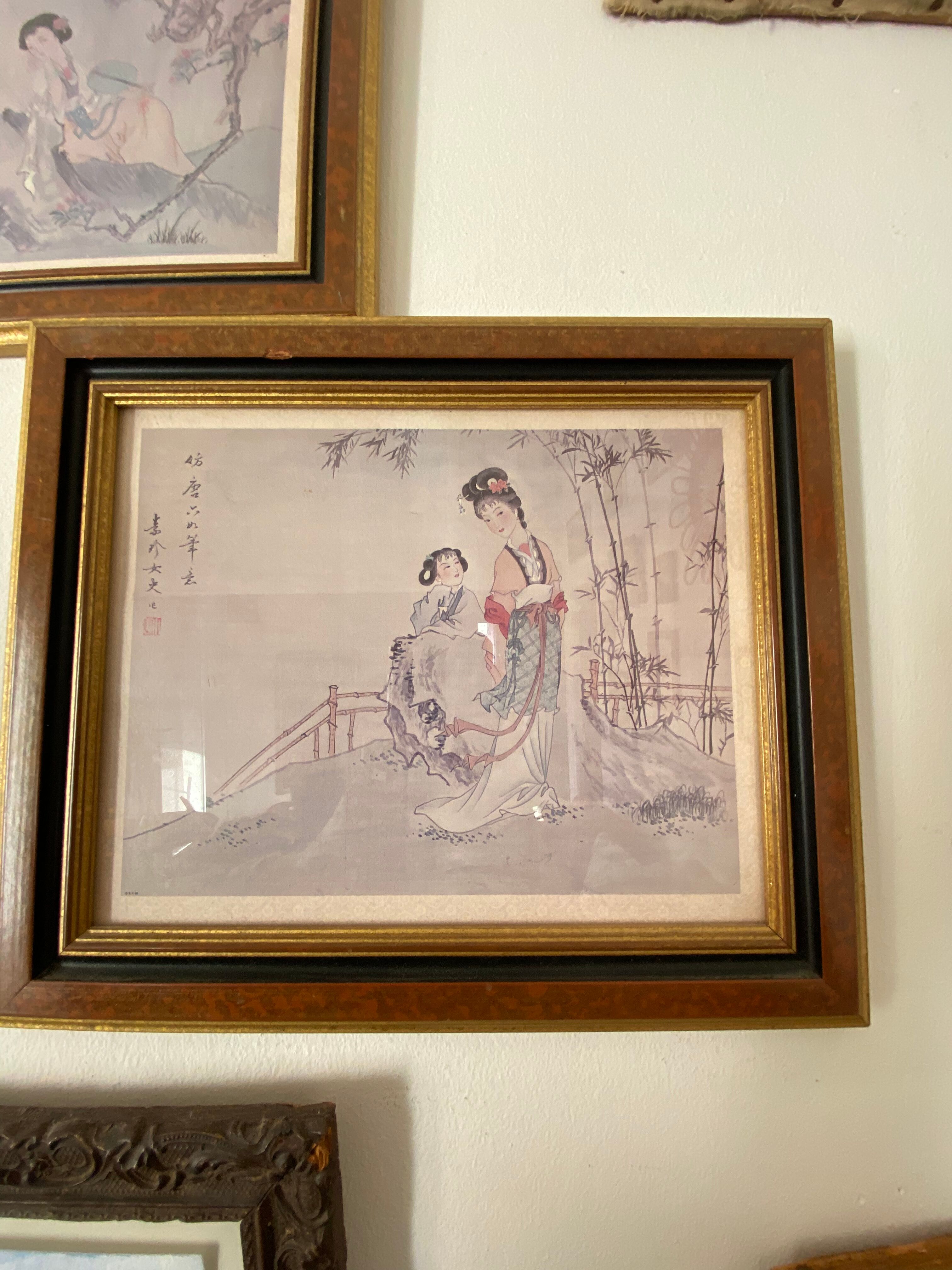 Two Japanese prints reproductions on paper 70s