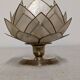 Pair of mother-of-pearl lotus flower bedside or mood lamps