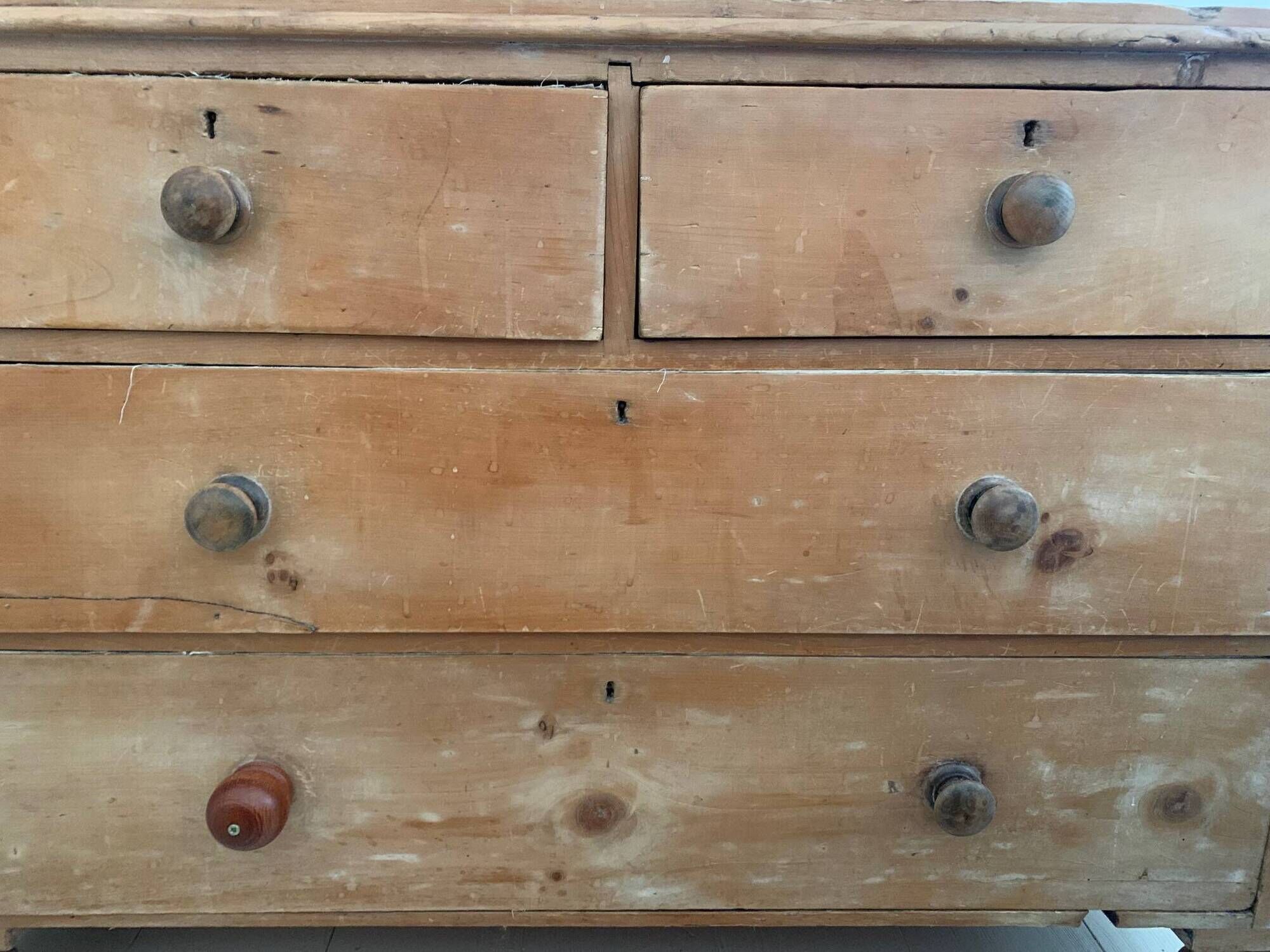 antique English wooden chest of drawers