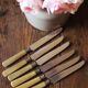 Lot 6 couteaux lame acier RT Papillon manches bakélite viroles