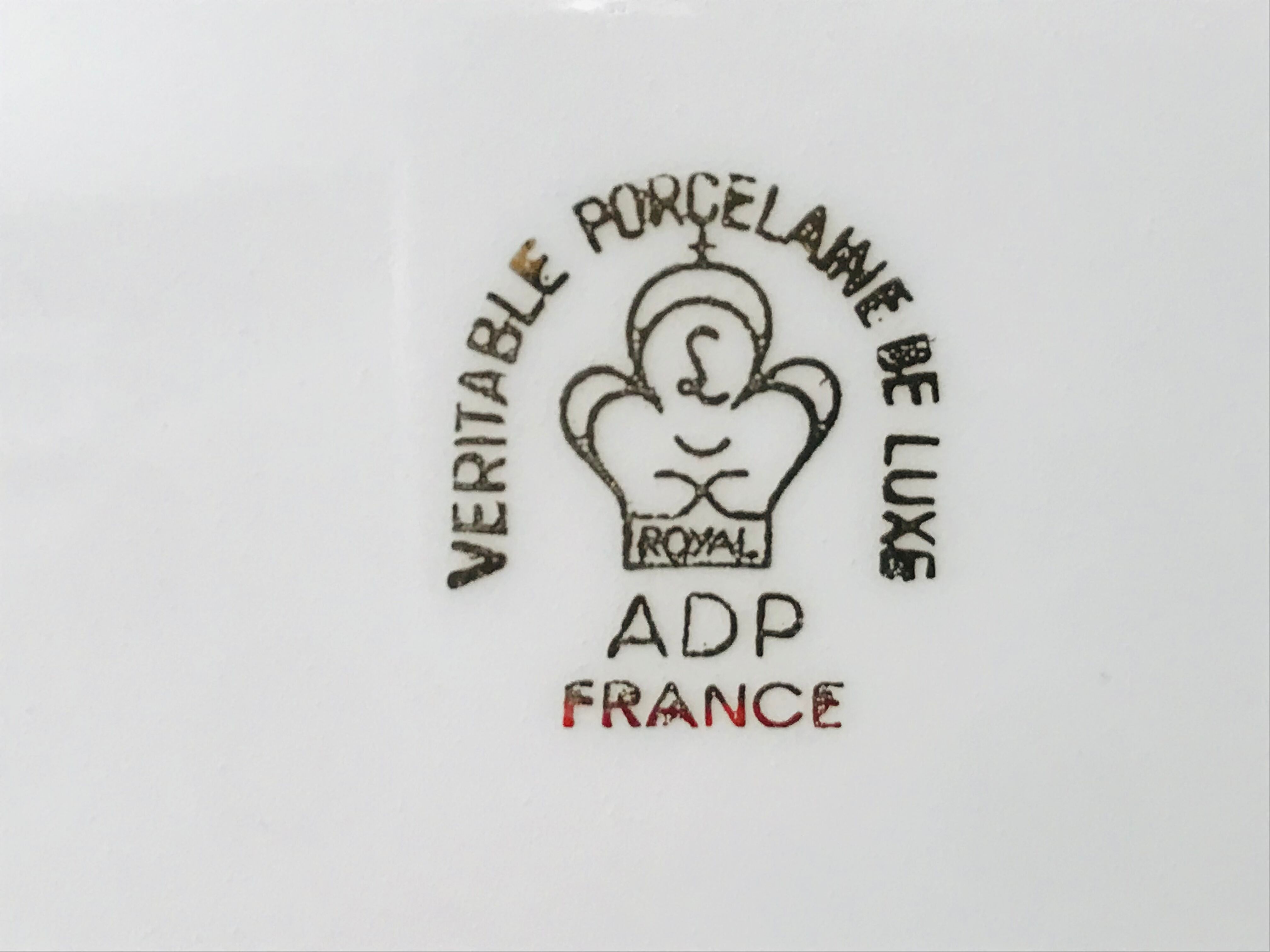 Service à dessert doré à l’or fin en porcelaine de Luxe Royal ADP