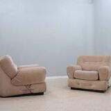 Vintage pair of velvet armchairs MARIANI 1970s