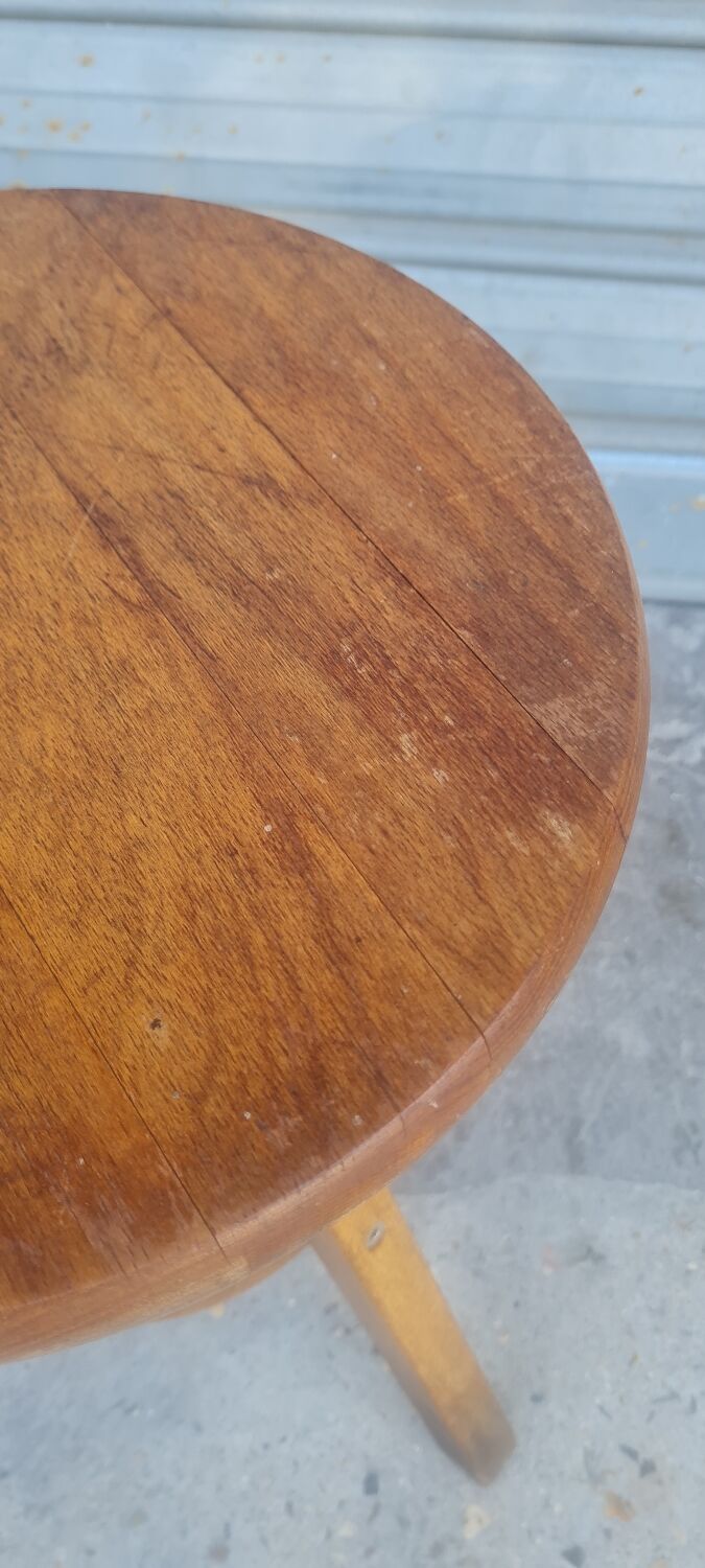 Solid wood screw workshop stool