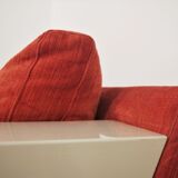 Modular sofa lacquered white and orange fabric