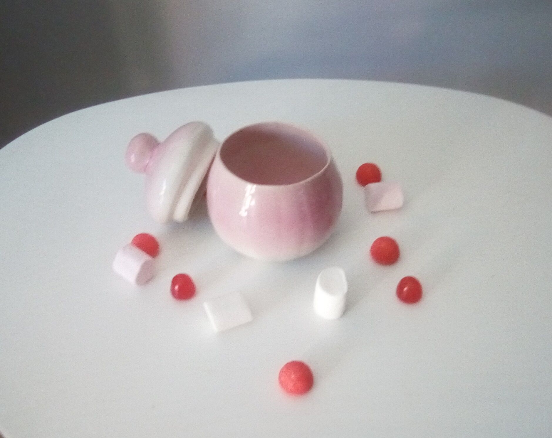 Vintage mushroom candy in porcelain