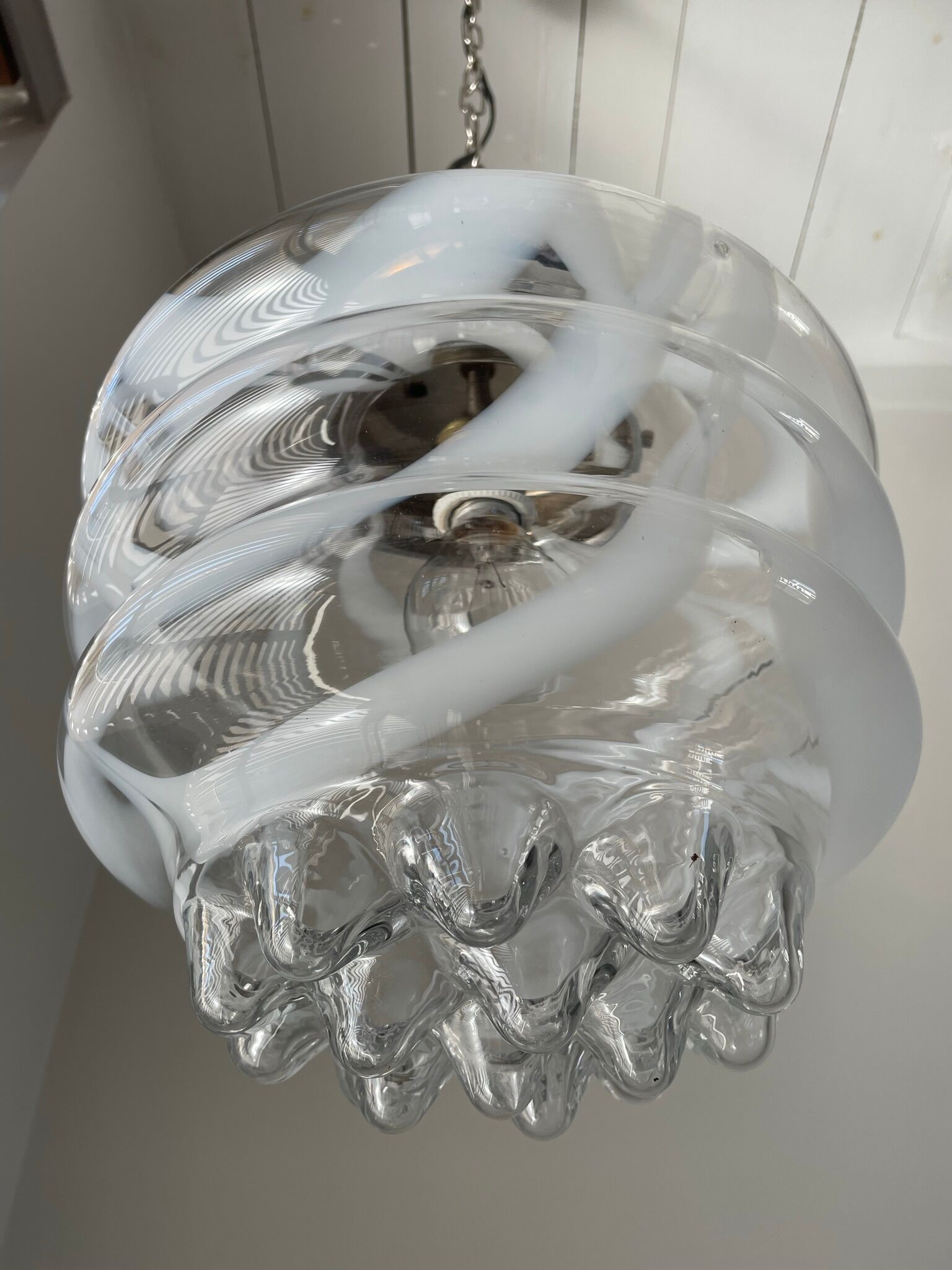 Vintage glass mazzega pendant light, 1960s