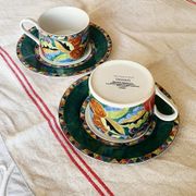 Duo of PTS interior tea cups and sub-cups