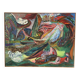 Abstract oil on canvas signed Dognin