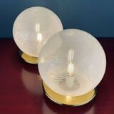 Swirl table lamps in Murano glass by F. Fabbian, Italy, 1970s, set of 2