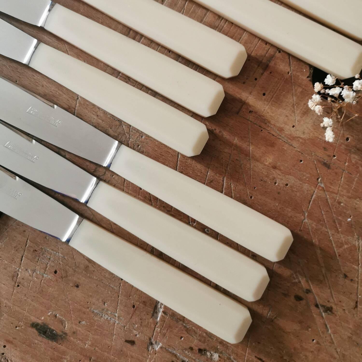 Box of 12 vintage, art deco knives