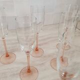 Pink stem champagne flutes