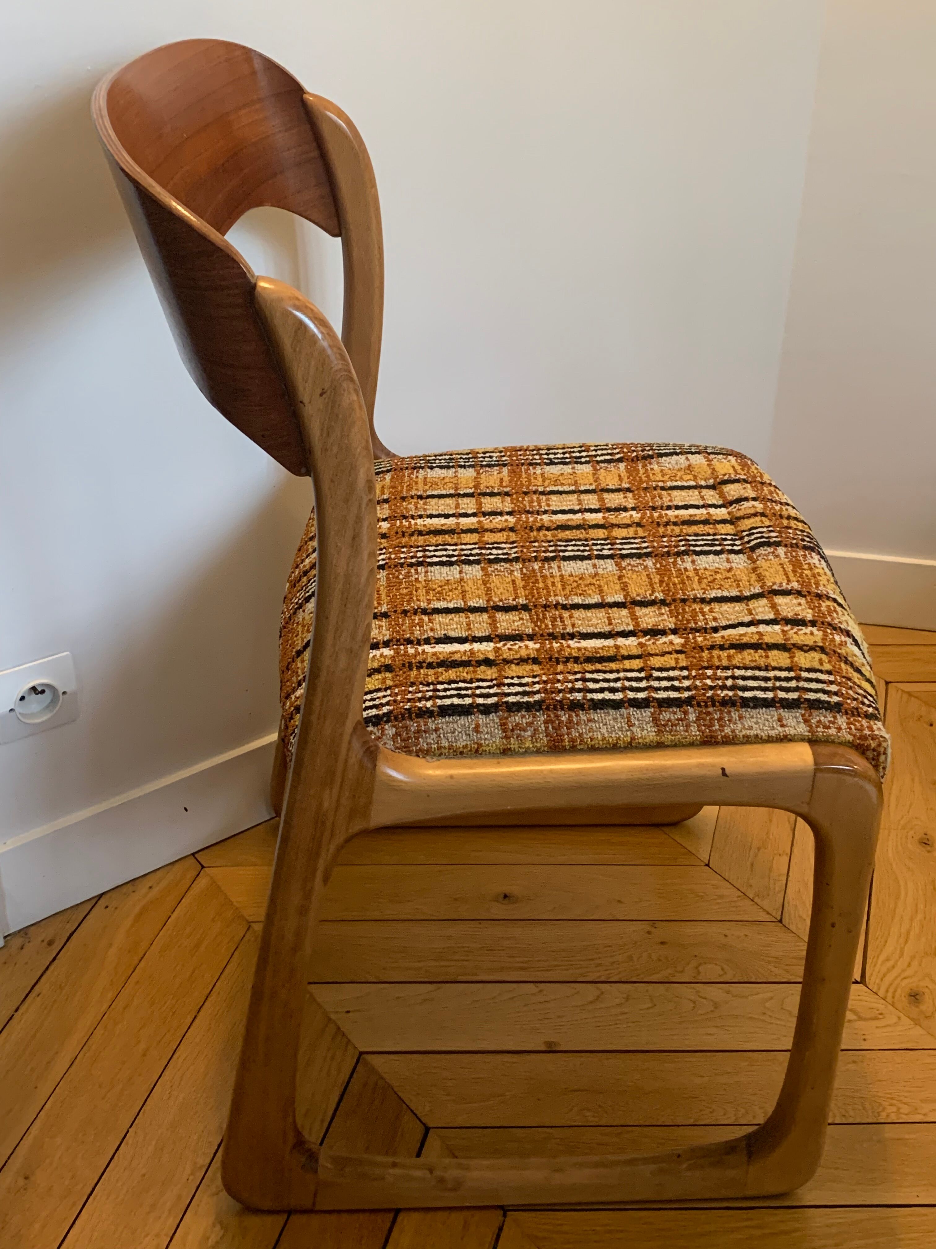 2 vintage chairs Model sled by Emile & Walter Baumann