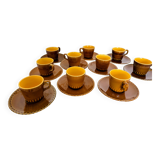8 vintage Sarreguemines coffee cups