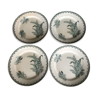 Set of 4 old plates st amandinoise st amand décor muguet