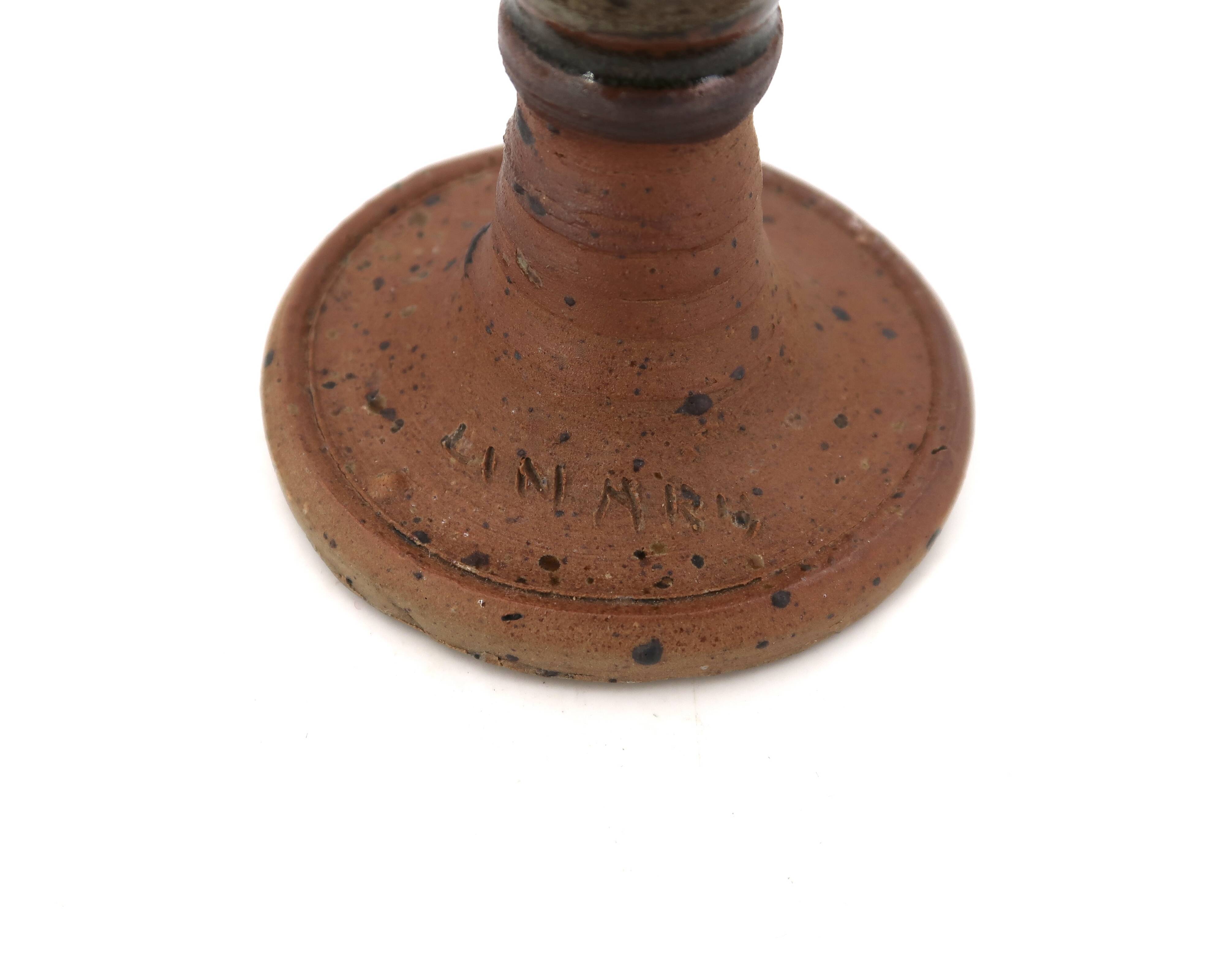 Stoneware chalice-style stemmed glass by Jean Linard, 1960s