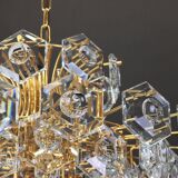 Large gilded brass and crystal chandelier by Kinkeldey, Germany, 1960s.