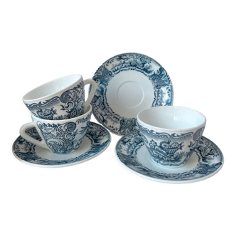 Rivanel cups and saucers France 1970