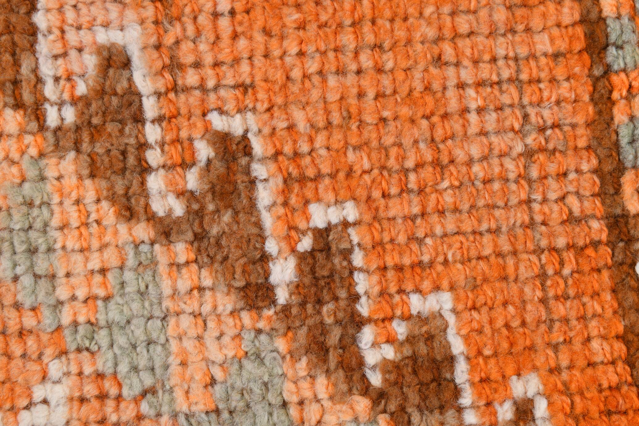 Brunt Orange Turkish Vintage Runner Rug, 85x388Cm