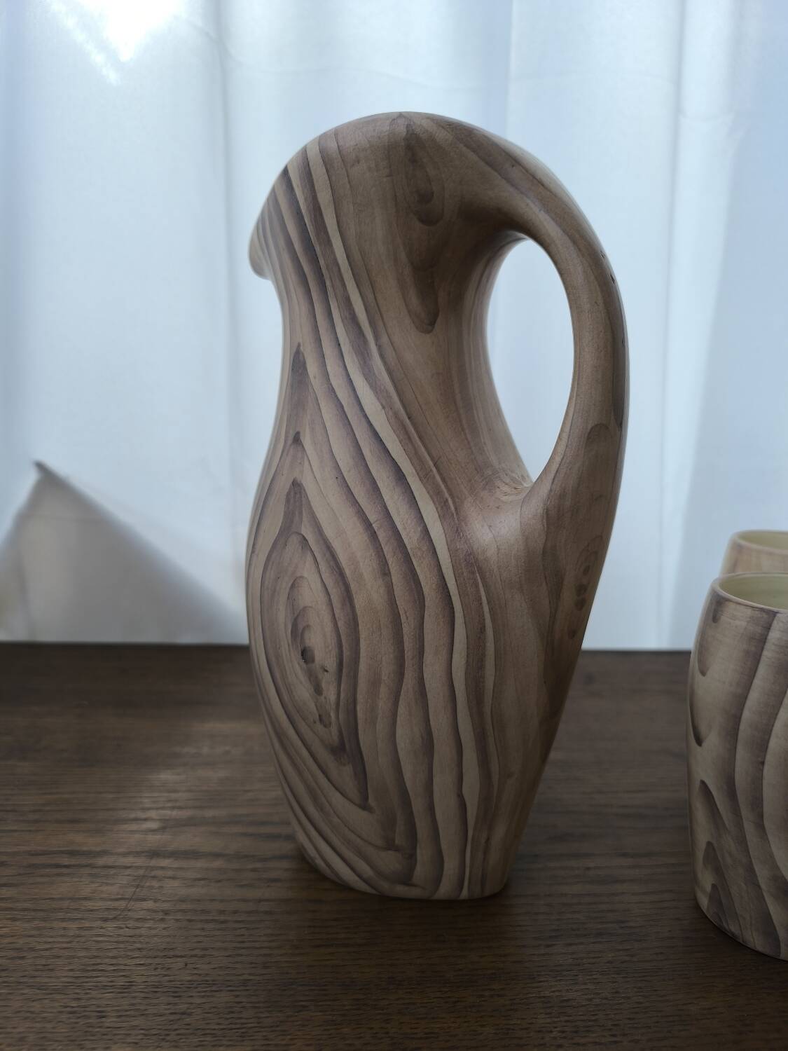 Ceramic pitcher and glasses by Grandjean Jourdan, Vallauris