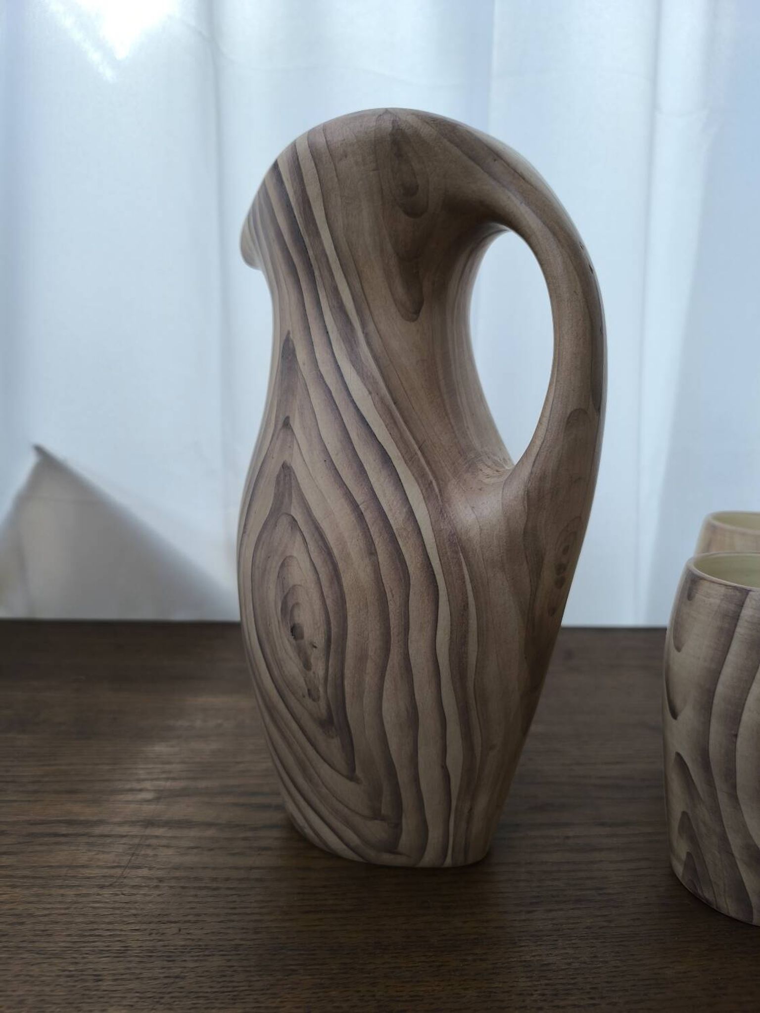 Pichet et verres en céramique par Grandjean Jourdan, Vallauris