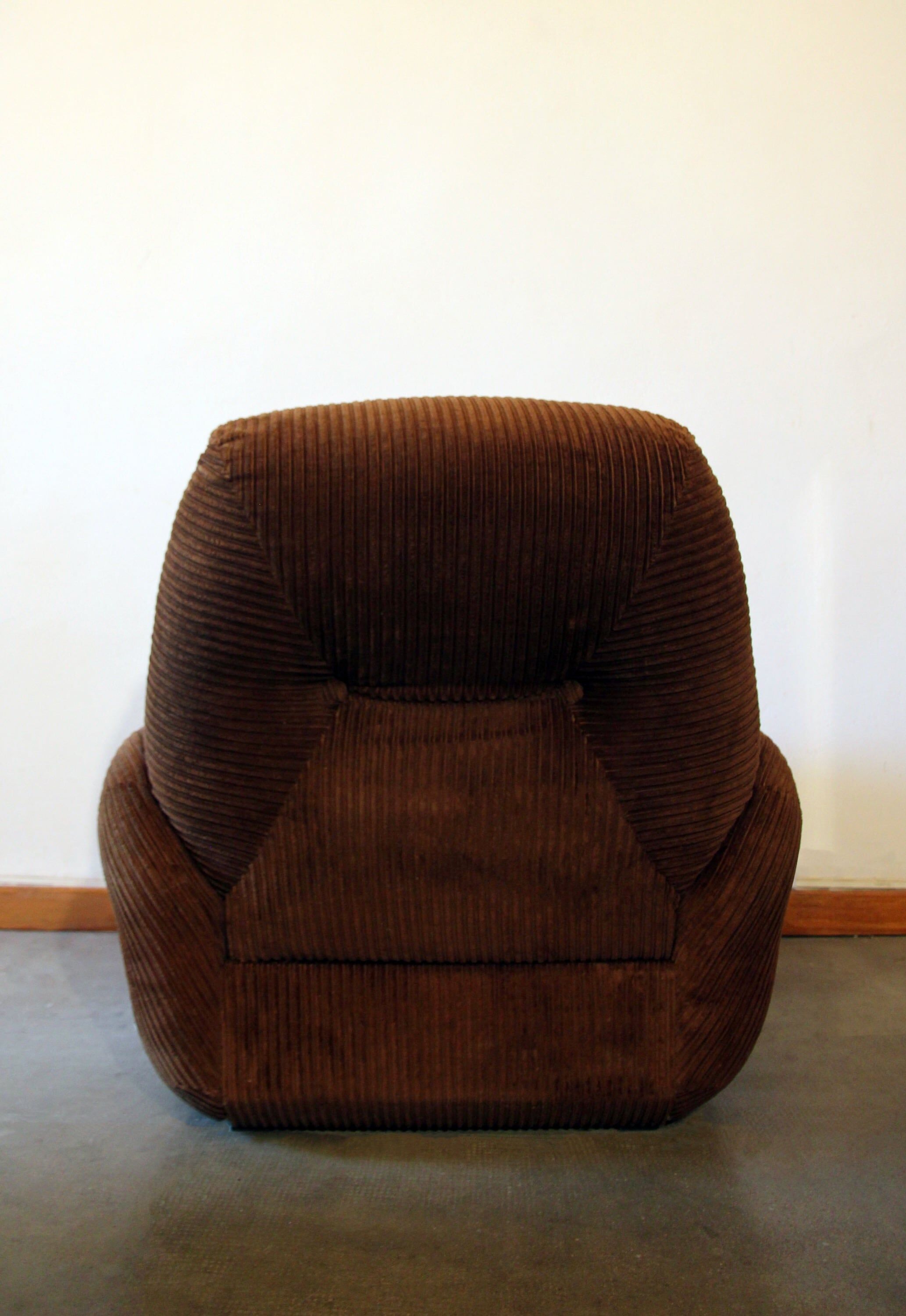 Pair of seventies velvet armchairs