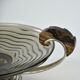 Art deco glass in metal and rosewood 1930 fruit bowl