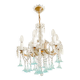 Marie-Thérèse chandelier in crystal and blue Murano glass