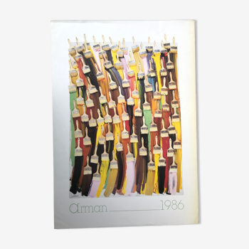 Affiche originale en couleurs d'après Arman Galerie Beaubourg, 1986 100x70