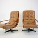 Eugen Schmidt set of 2 leather armchairs for Soloform