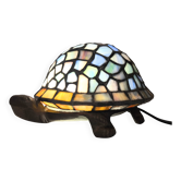Lampara Tiffany en forme de tortuga ans 80